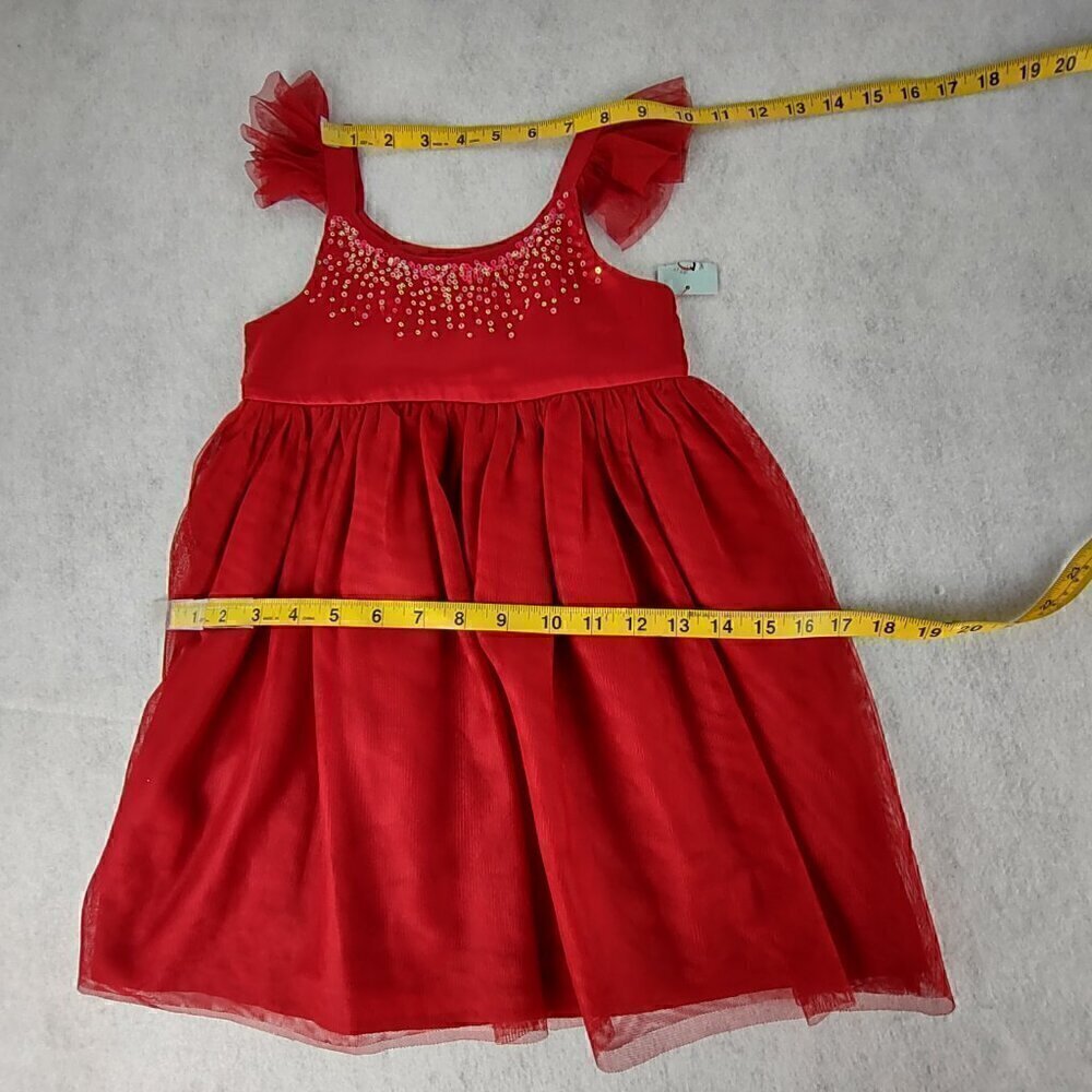 Cat & Jack Little Girls Sleeveless Ruffled Straps Formal Dress Size XS 4-5 (NWT) - Picture 9 of 11